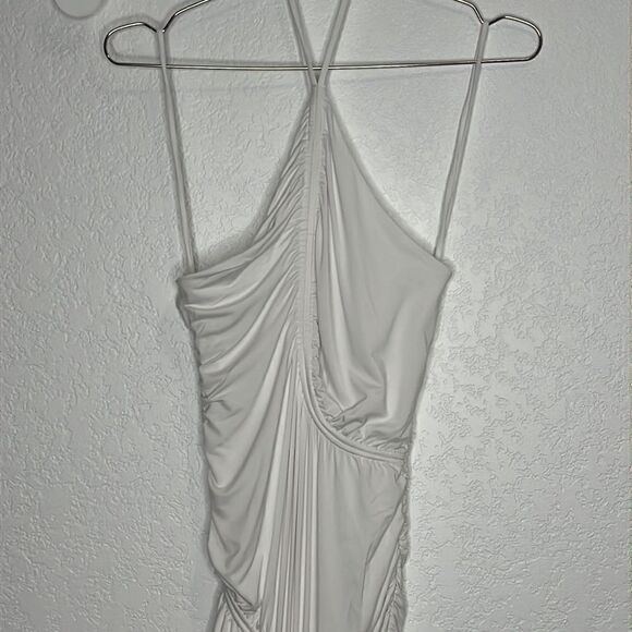 NWT Jonathan SIMKHAI Jessica Ruched Maxi Dress White Medium - Picture 4 of 16